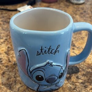 Rae Dunn Light Blue Stitch Ceramic Mug